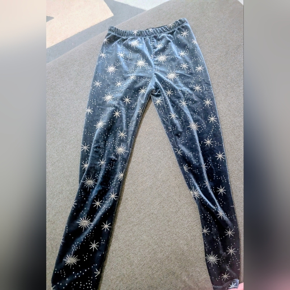 Peek Velour Glitter Snowflake Leggings